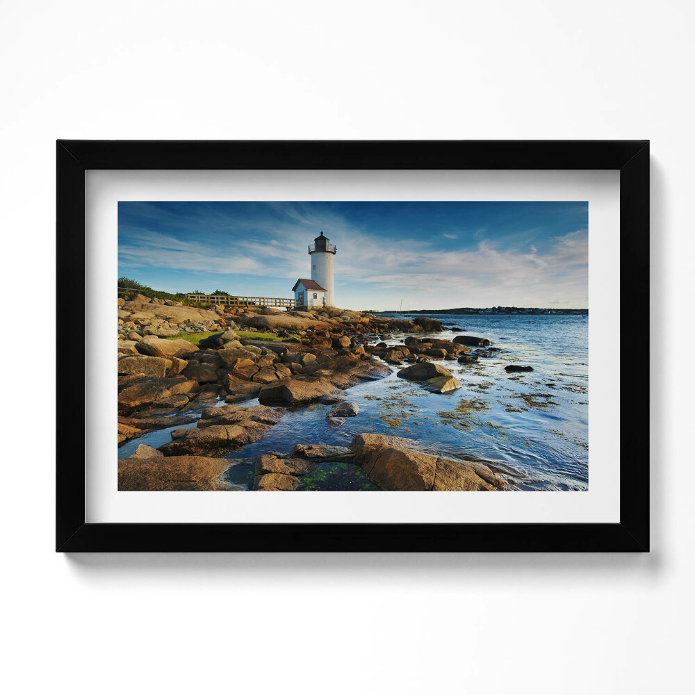 Tablou rama original Far, stânci și cer