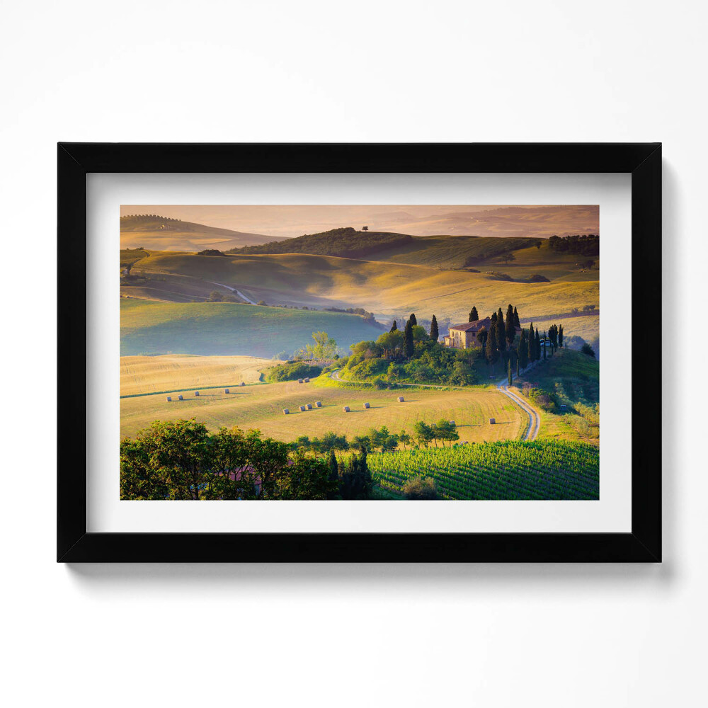 Tablou living cu rama original Peisaj de vară primitor al câmpurilor