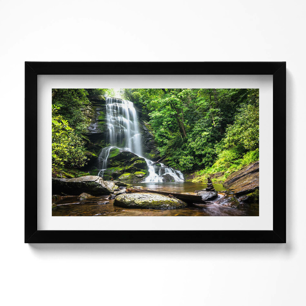 Tablou living cu rama original Pădurea cu cascade