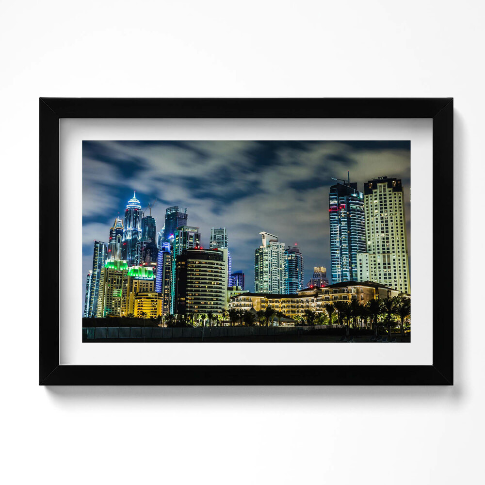 Tablou rama original Oraș mare noaptea