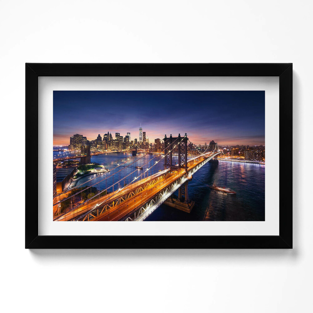 Tablou rama original New York - apus de soare peste Manhattan