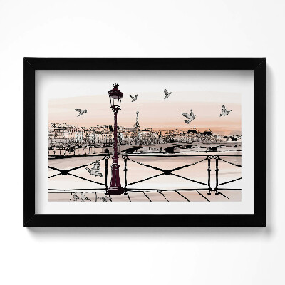 Tablou rama original Apus de soare pe Sena