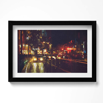 Tablou living cu rama original Oraș pictat încețoșat