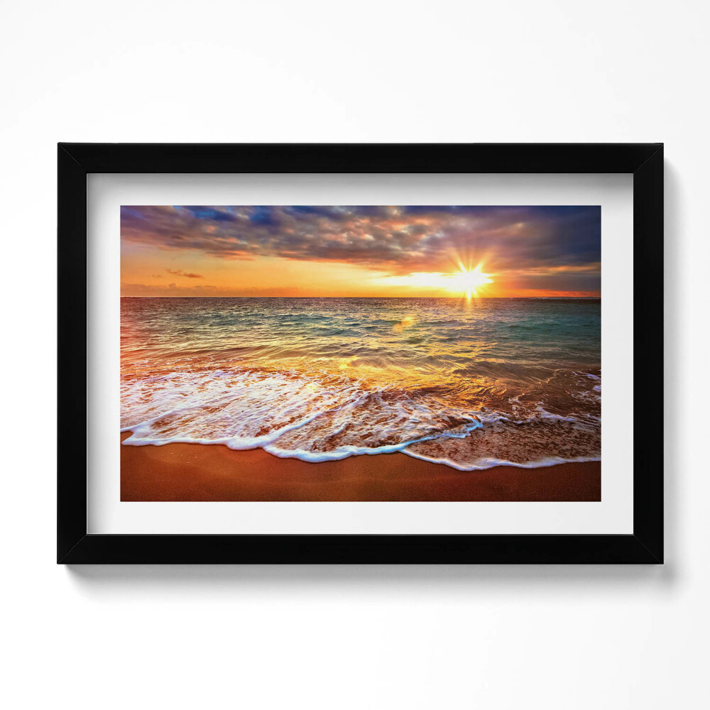 Tablou rama original Valurile mării la apus