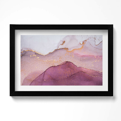 Tablou rama original Rezumat roz cu aur