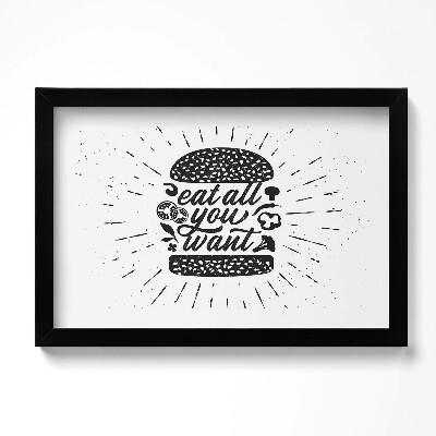 Tablou rama original Mănâncă cât vrei - inscripție pentru bucătărie