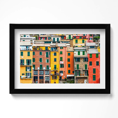 Tablou living cu rama original Arhitectura clădirilor colorate