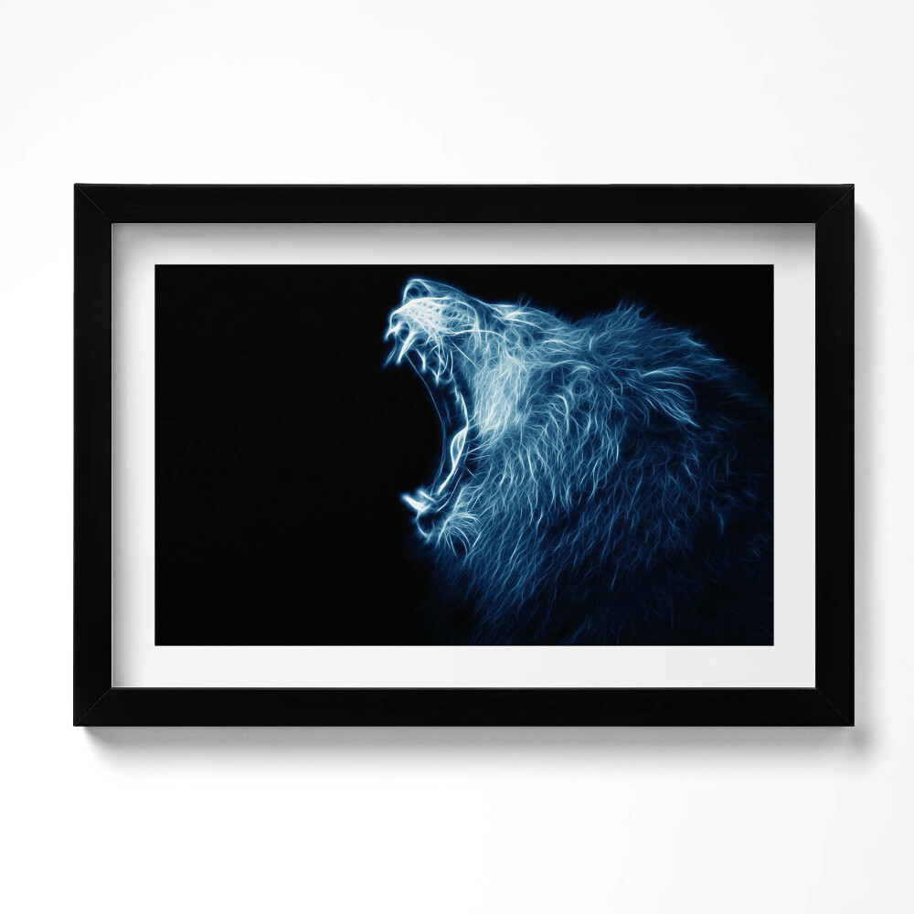 Tablou living cu rama original Limbajul corpului leului sălbatic