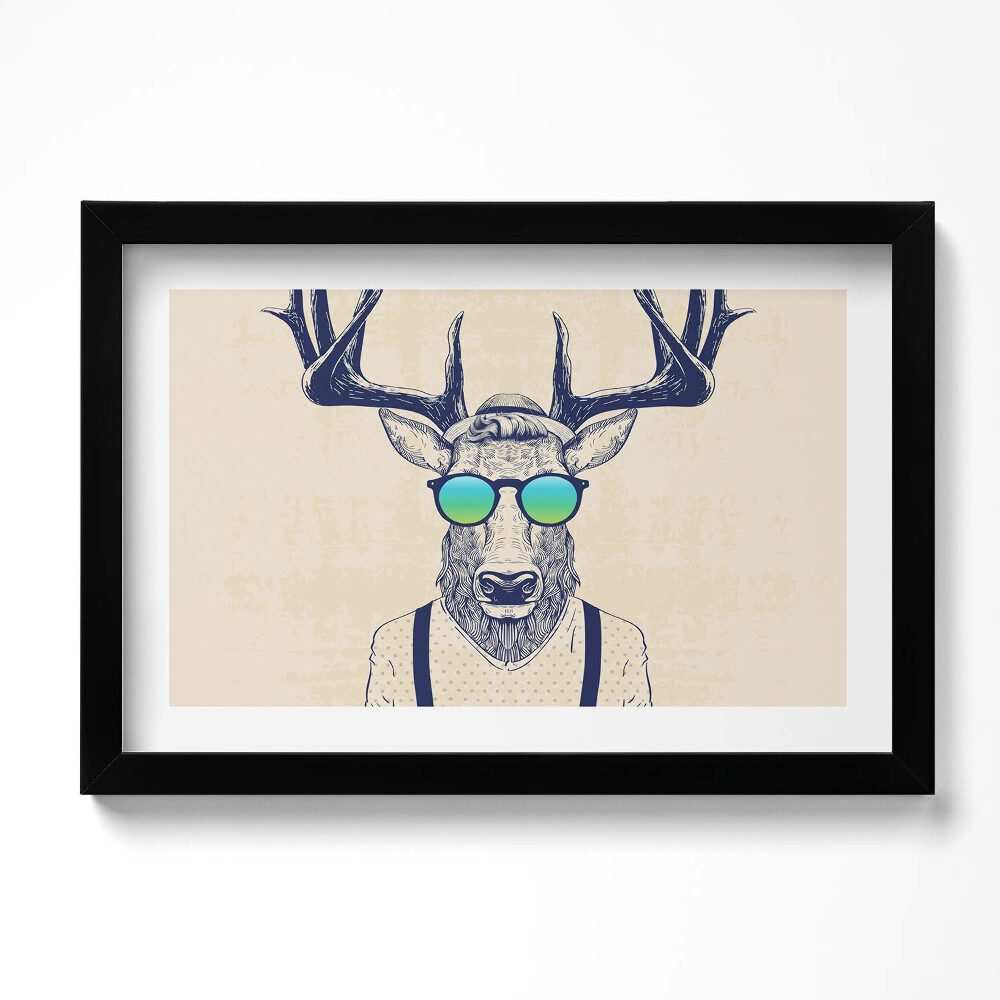 Tablou rama original Cerb abstract cu trăsături umane