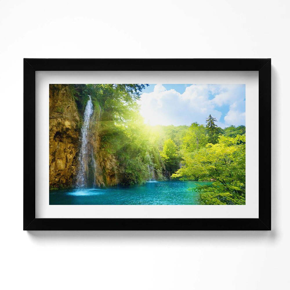 Tablou living cu rama original Peisajul Lagunei Albastre