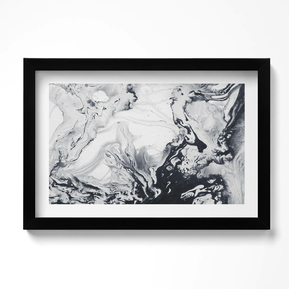 Tablou living cu rama original Abstractizare cu cerneală - Marmură de cerneală