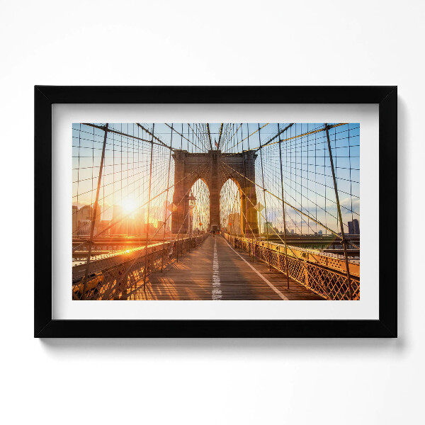 Tablou living cu rama original Podul Brooklyn, New York
