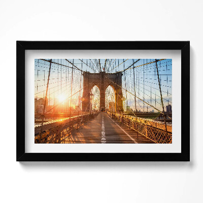 Tablou living cu rama original Podul Brooklyn, New York