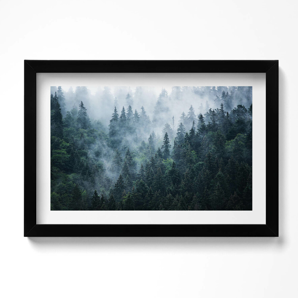 Tablou rama original Peisaj montan încețoșat