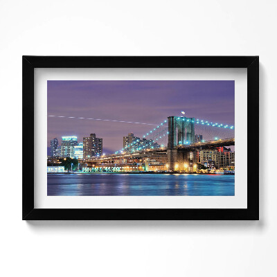 Tablou living cu rama original Podul Brooklyn