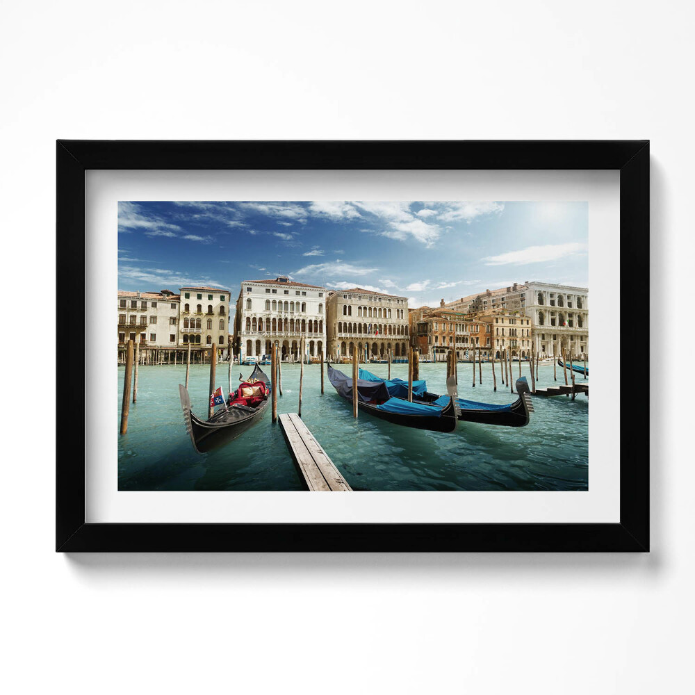 Tablou rama original Gondole Veneția Italia