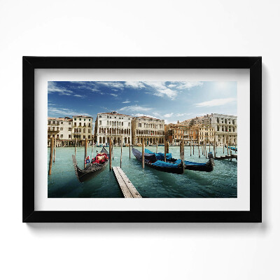 Tablou rama original Gondole Veneția Italia