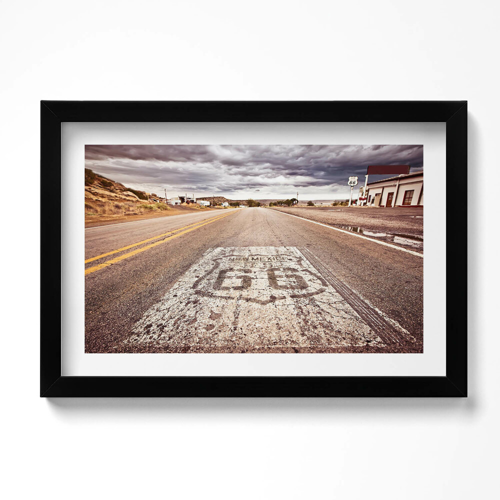 Tablou living cu rama original Drumul statului american Ruta 66