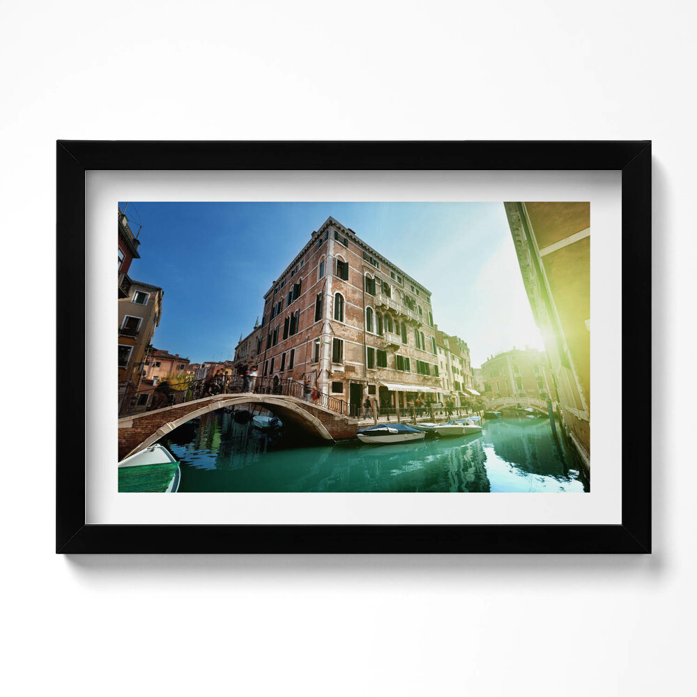 Tablou rama original Străzile frumoase ale Veneției la soare