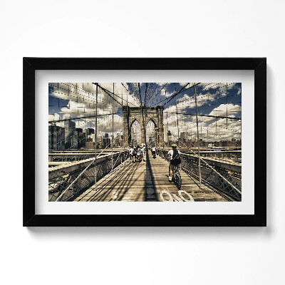 Tablou living cu rama original Vedere a podului Brooklyn, New York