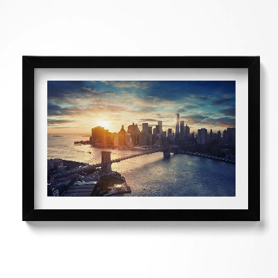 Tablou rama original New York Manhattan și apus de soare