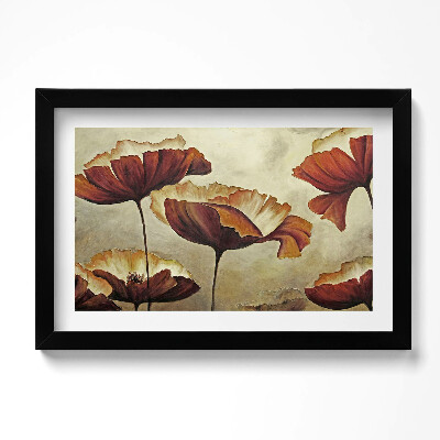 Tablou living cu rama original Maci pictați