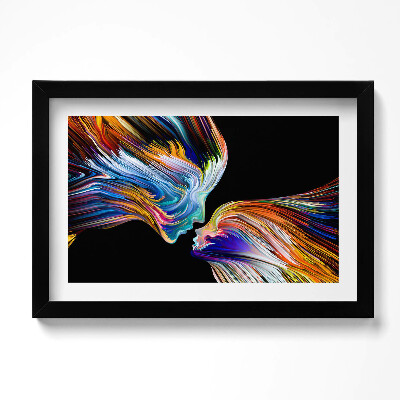 Tablou living cu rama original Fețe umane colorate abstracte