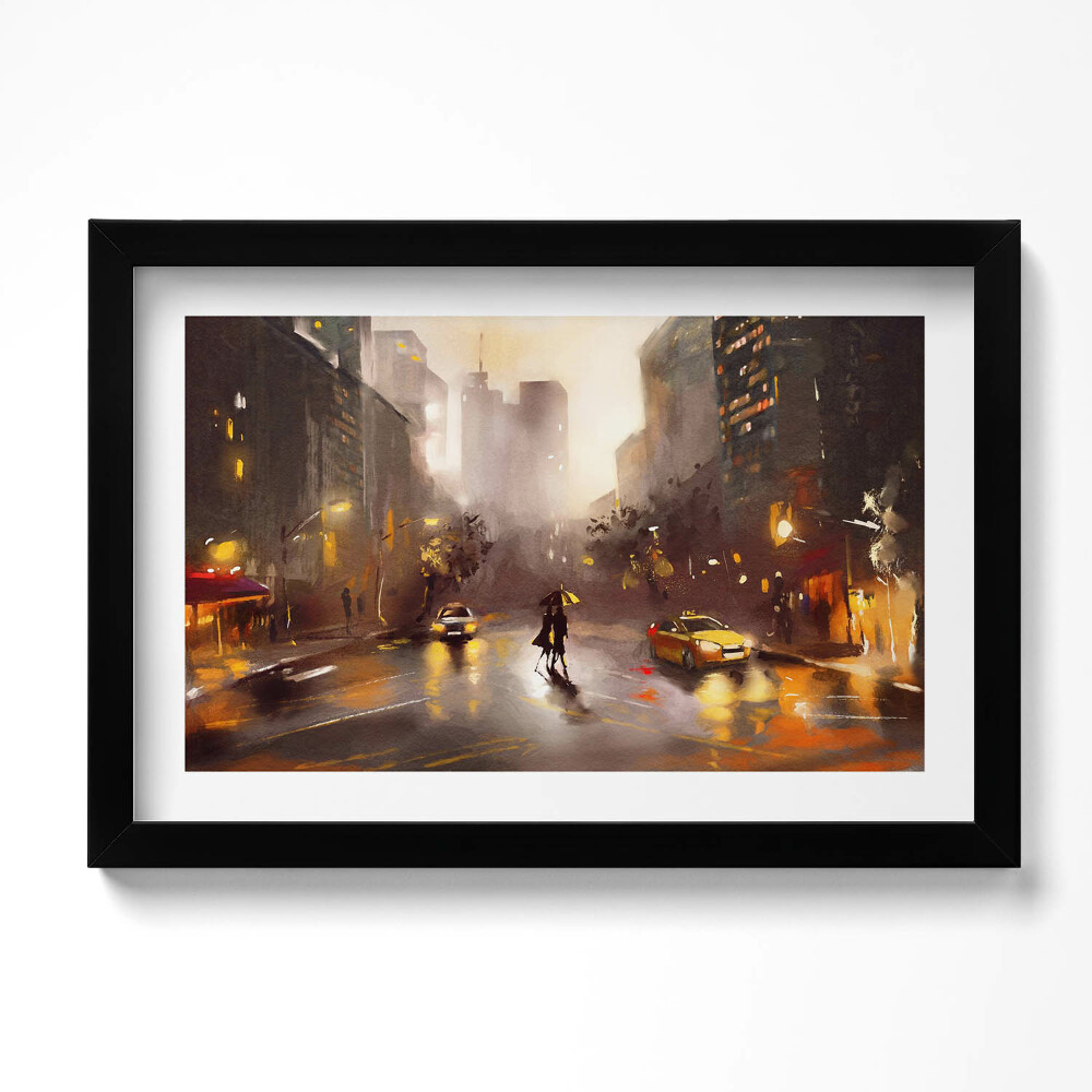 Tablou rama original Vedere spre strada din New York