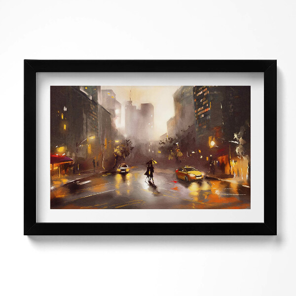 Tablou rama original Vedere spre strada din New York