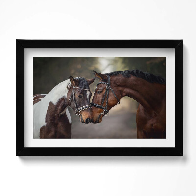 Tablou rama original Portret de cai în pădure