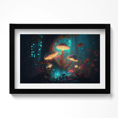 Tablou living cu rama original Ciuperci de pădure și halucinogene