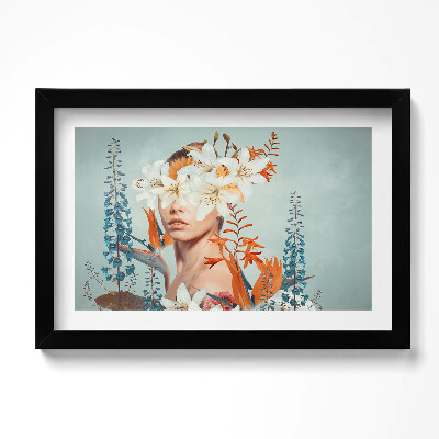 Tablou rama original Femeie abstractă cu flori