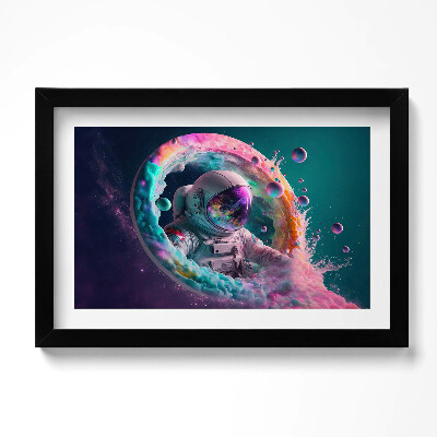Tablou rama original Cosmonaut nori colorați
