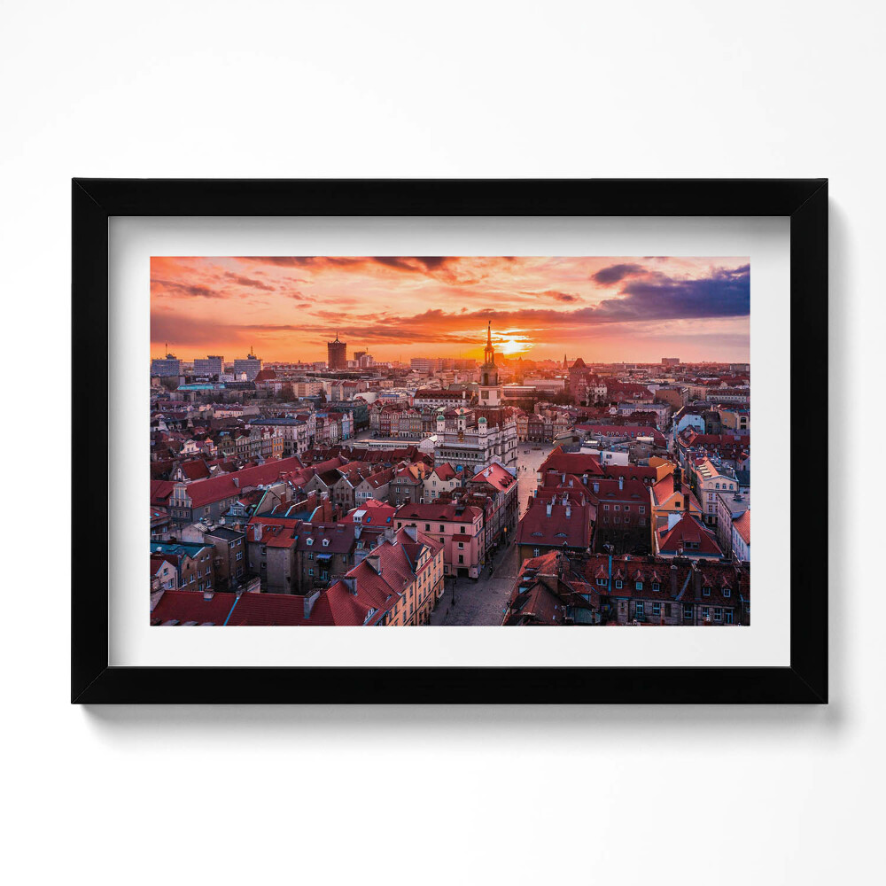 Tablou living cu rama original Poznań - panoramă