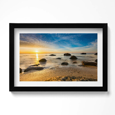 Tablou rama original Răsărit de soare Marea Baltică