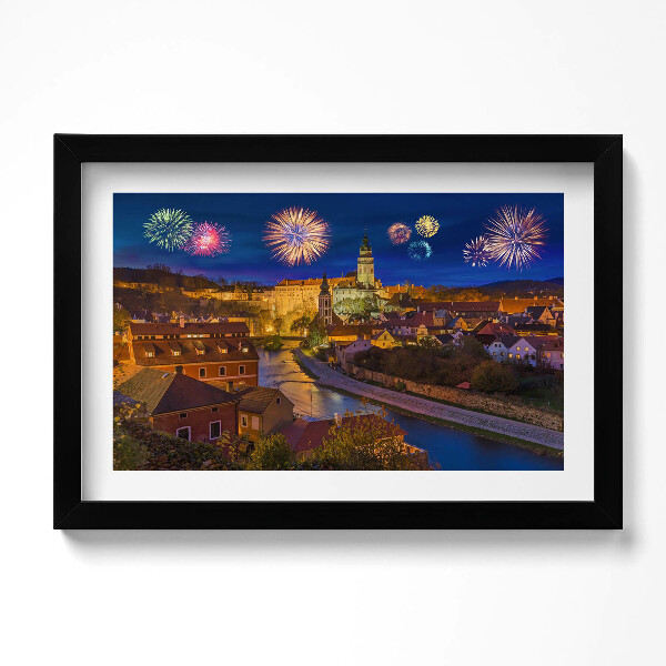 Tablou rama original Focuri de artificii Krumlov Republica Cehă