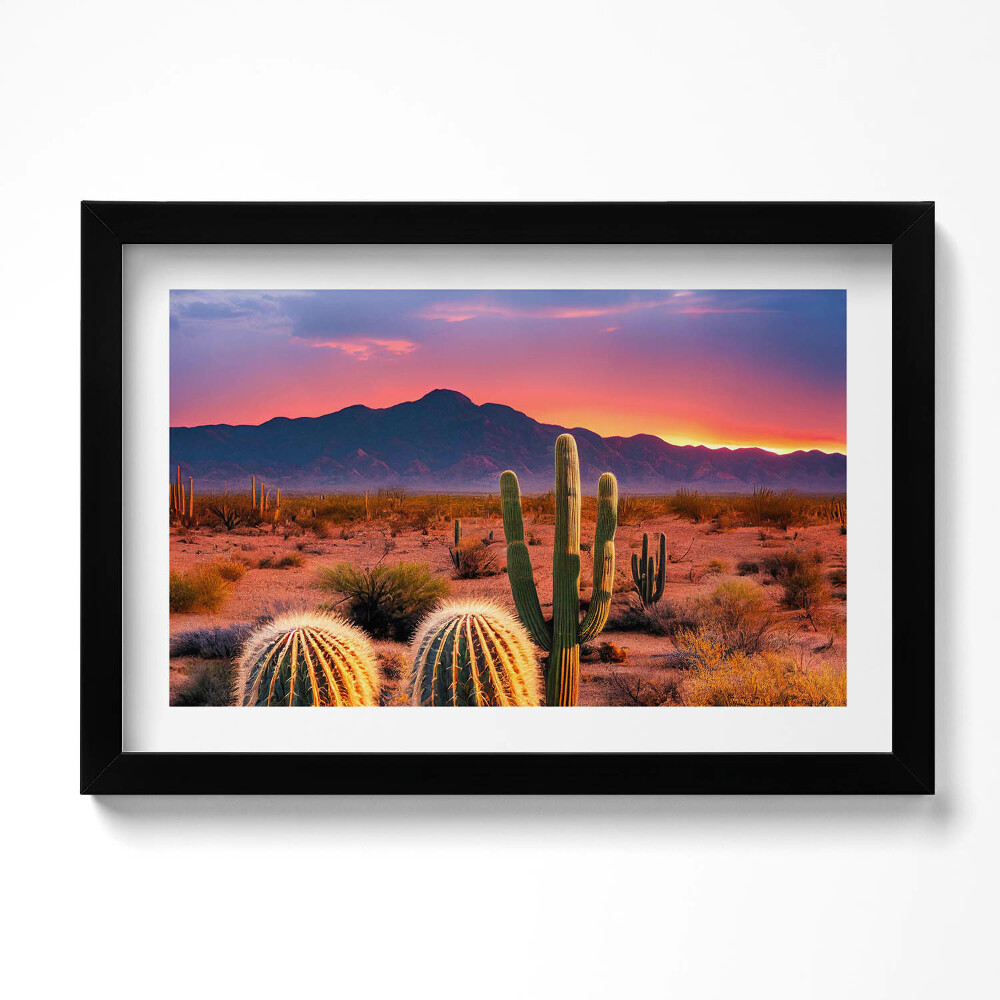 Tablou rama original Apus de soare în deșert