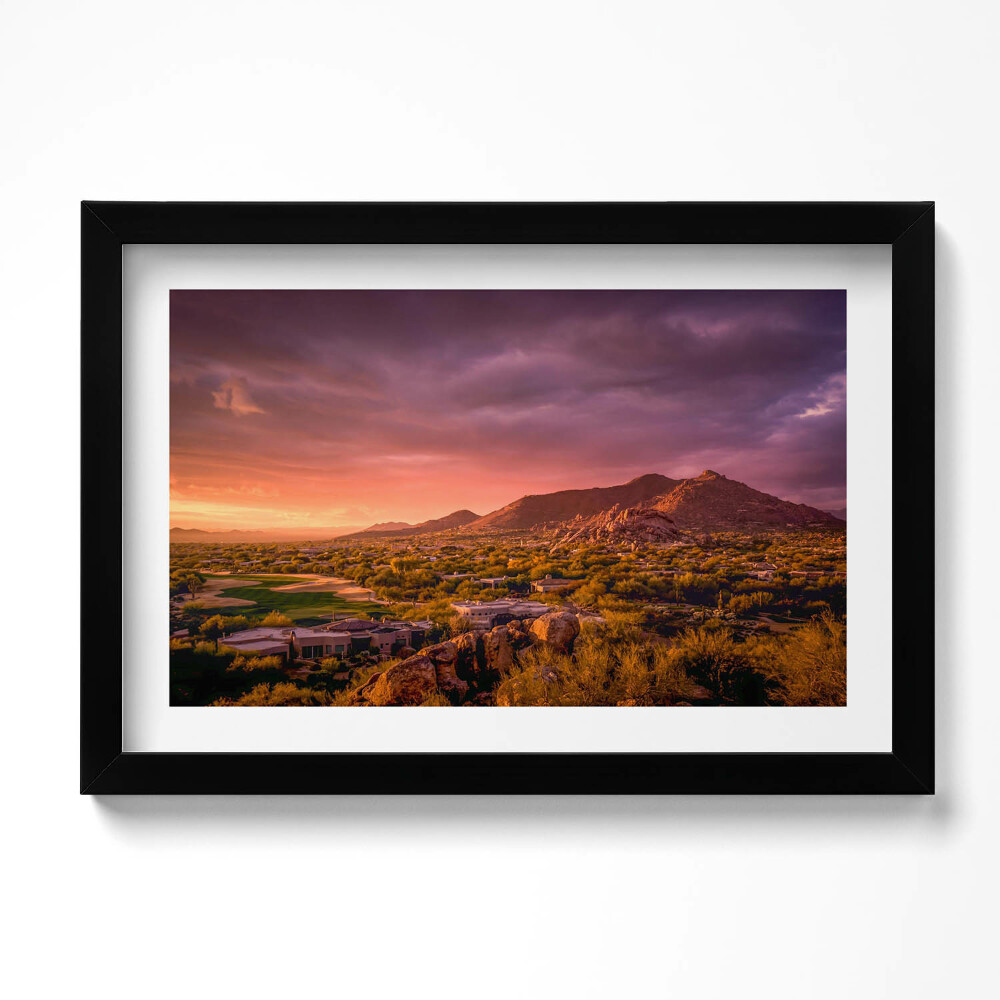 Tablou living cu rama original Apus de soare peste nordul Scottsdale-ului