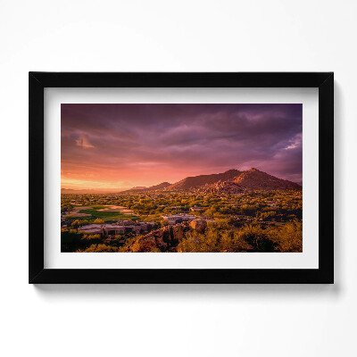 Tablou living cu rama original Apus de soare peste nordul Scottsdale-ului