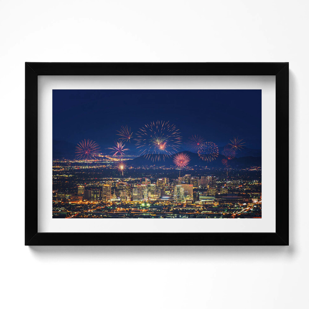 Tablou rama original Orașul Phoenix noaptea