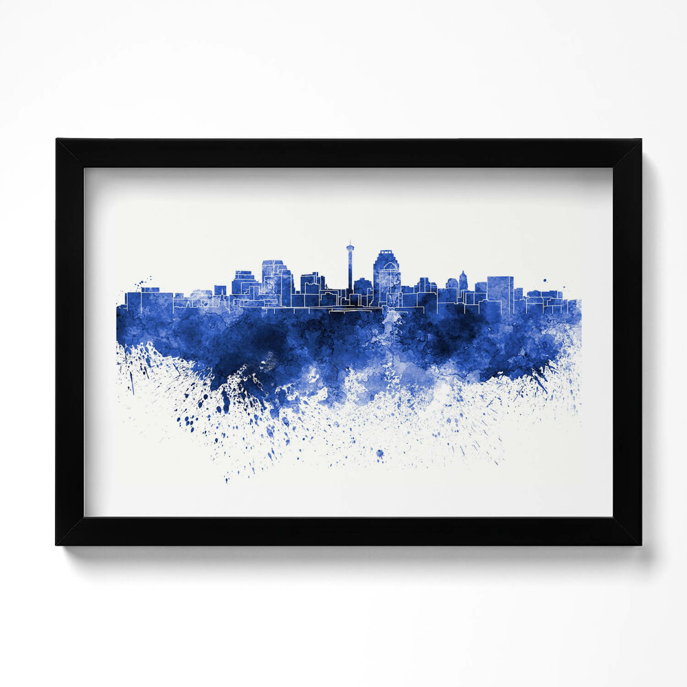 Tablou living cu rama original Panoramă a acuarelelor din San Antonio