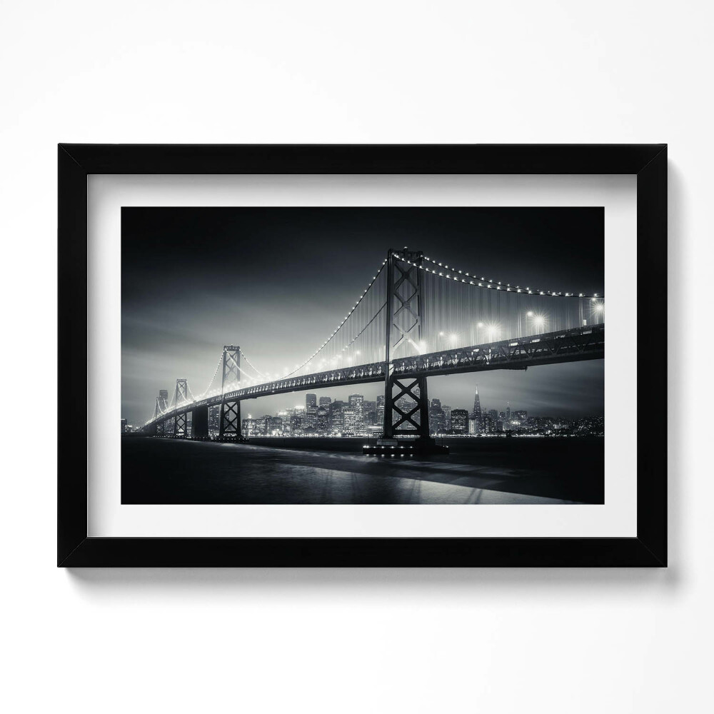 Tablou rama original Podul San Francisco noaptea