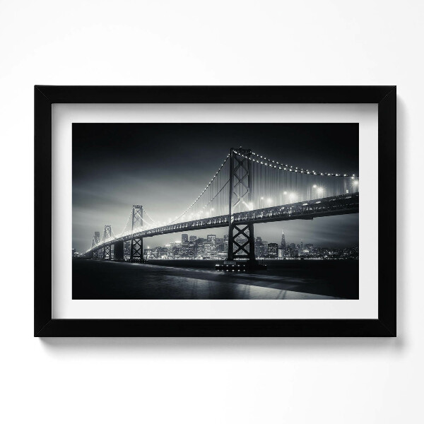 Tablou rama original Podul San Francisco noaptea