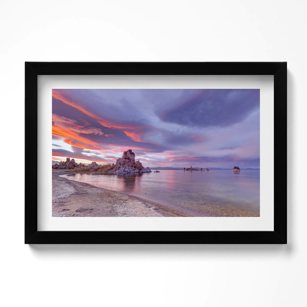 Tablou living cu rama original Răsărit de soare Lacul Mono California