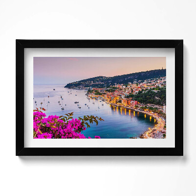 Tablou living cu rama original Riviera Franceză