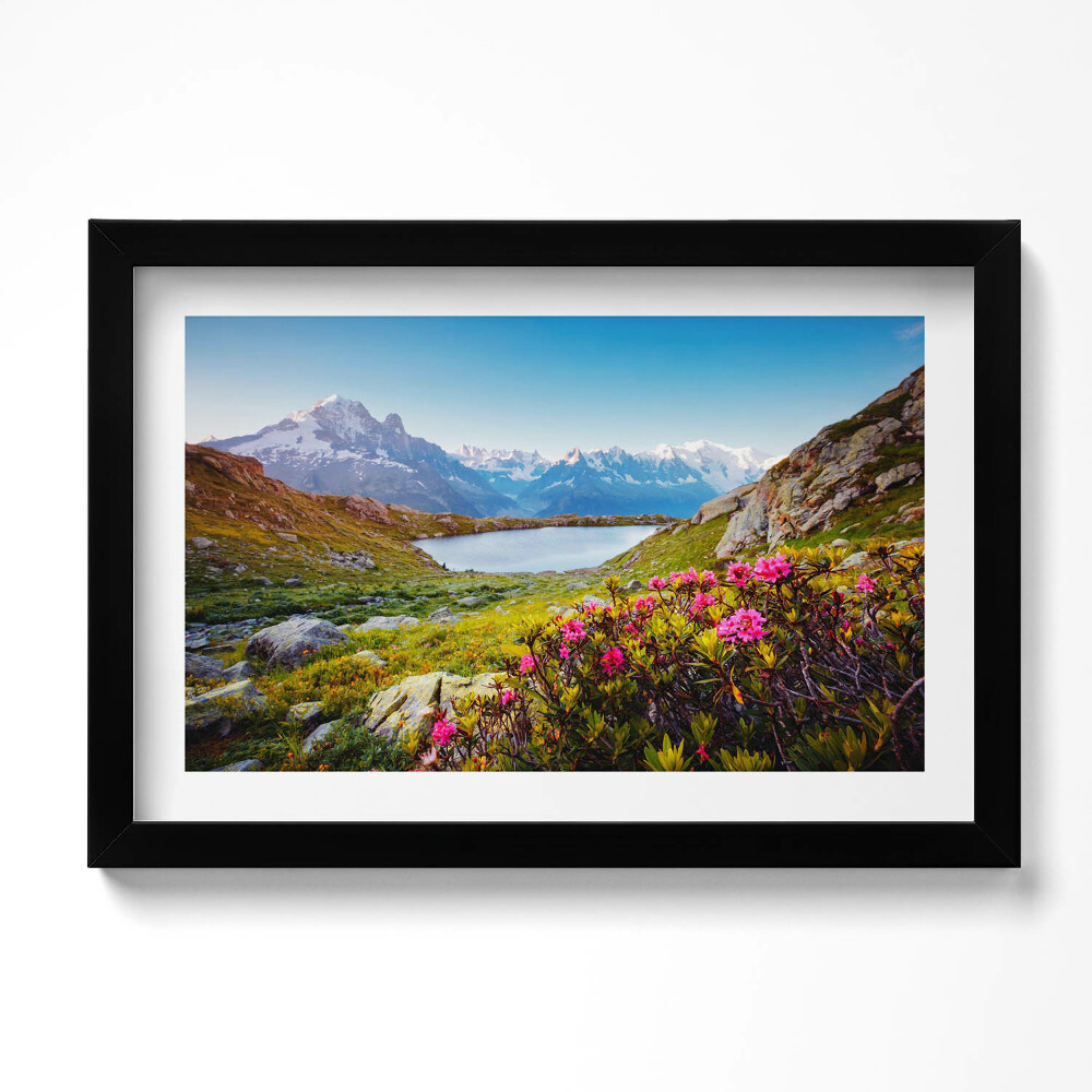 Tablou living cu rama original Ghețarul Mont Blanc Chamonix