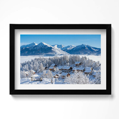 Tablou living cu rama original Zăpadă în Alpi