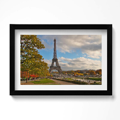 Tablou living cu rama original Toamna în Franța Turnul Eiffel