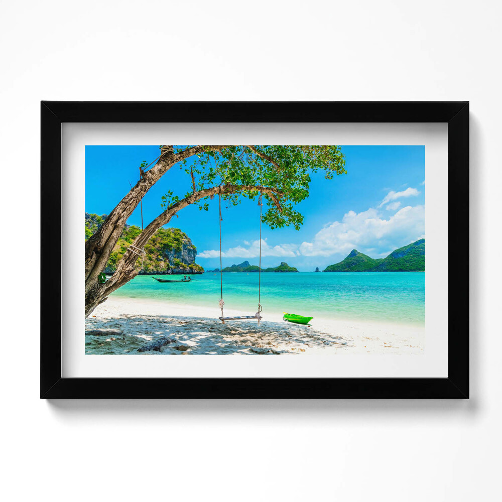 Tablou living cu rama original Insula Însorită din Thailanda