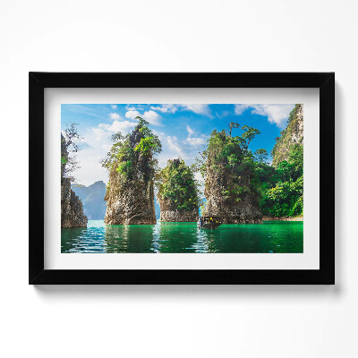 Tablou rama original Natura copacilor lacului